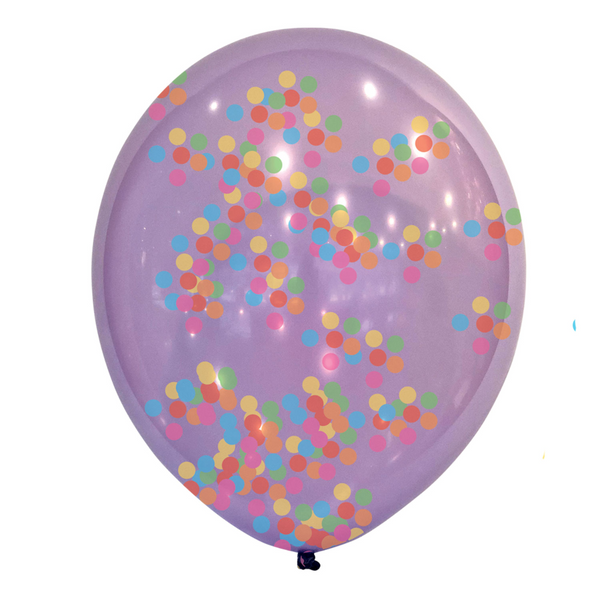Multi Coloured Confetti Balloons 11" (Pack of 6)