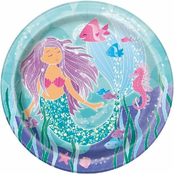 Mermaid Tales Round Paper Plates 9" (Pack of 8)