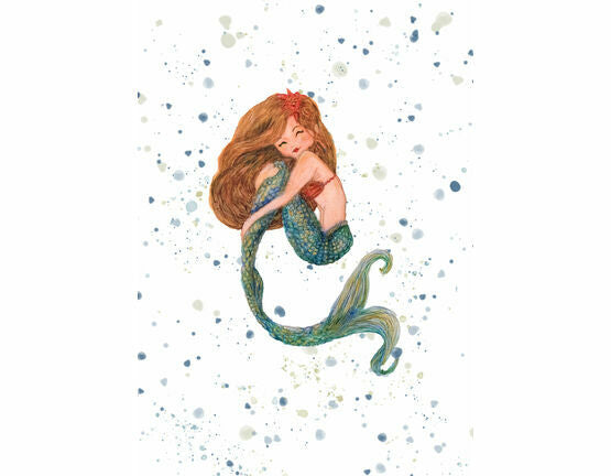 Mermaid watercolour art print (a4)