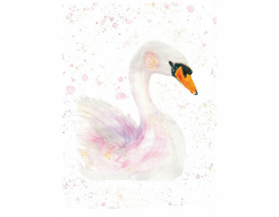 Swan watercolour art print (a4)