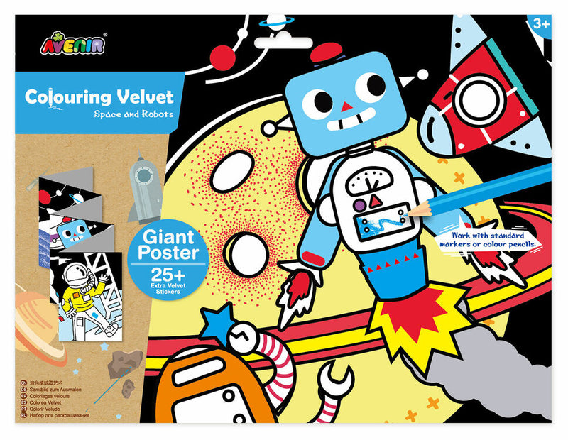 Avenir Colouring Velvet - Space & Robots