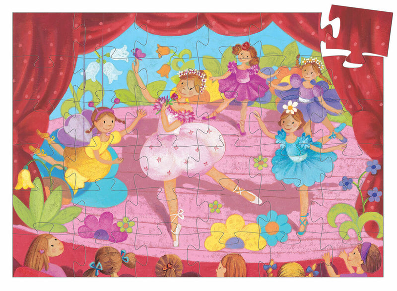 Djeco 36 Piece Silhouette Puzzle - Ballerina with a Flower