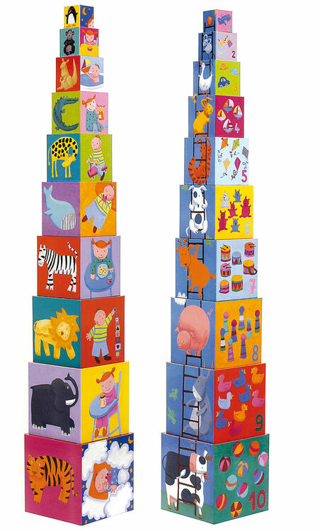 Djeco Funny Animals Stacking Cubes