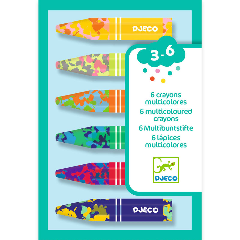 Djeco 6 Multi Coloured Flower Crayons