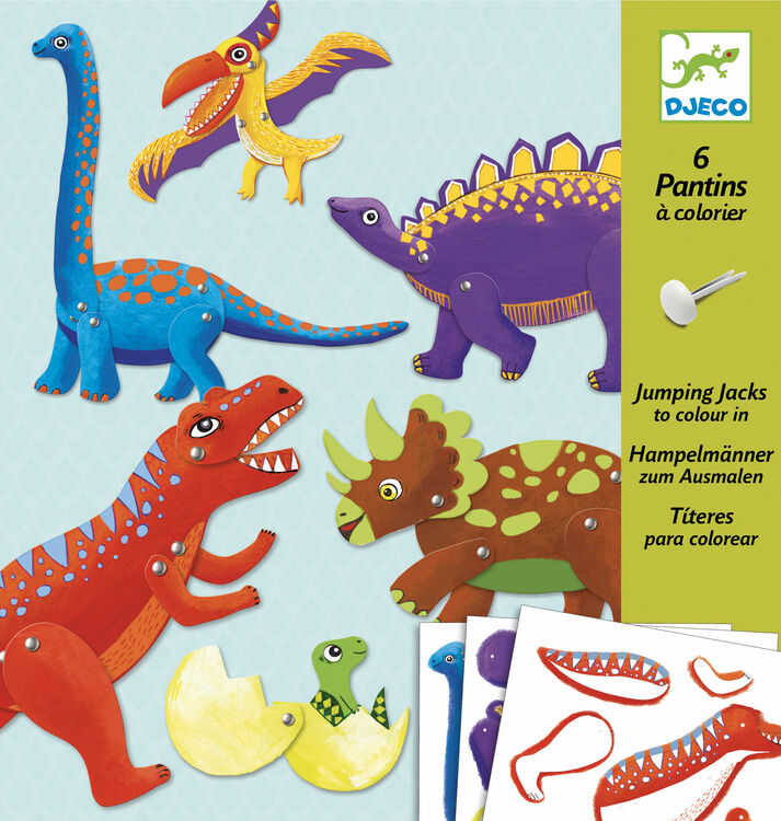 Djeco Jumping Jack Puppets - Dinosaurs