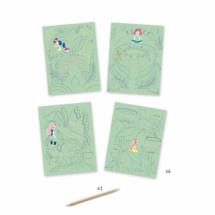 Djeco Scratch Cards - Fantasy Garden