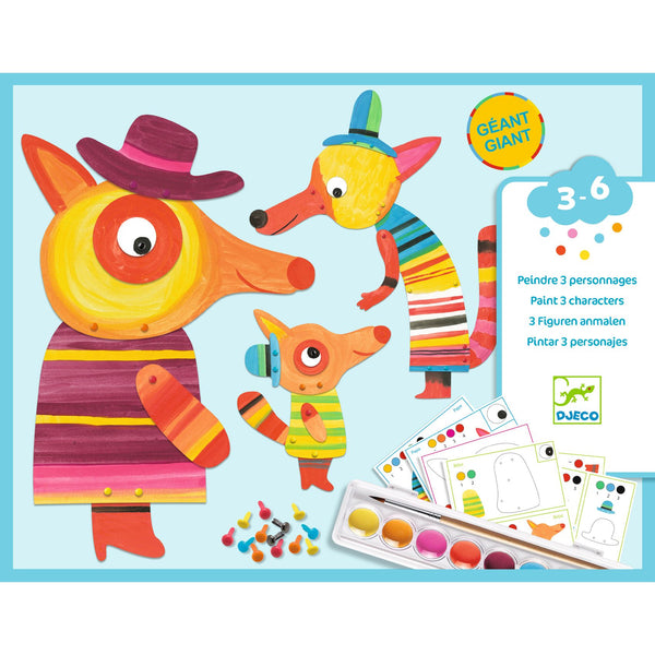 Djeco Clean Painting Activity Kit - The Fox Family