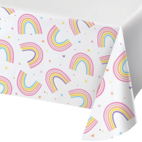 Happy Rainbow Table Cover (48" x 88")