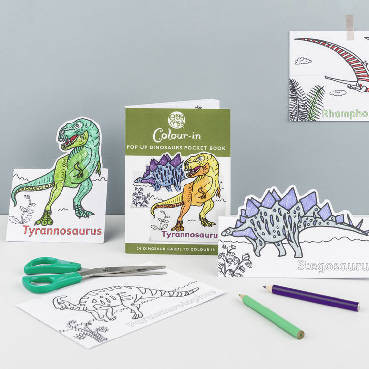 Eggnogg Colour in Card Book - Pop up Dinosaurs