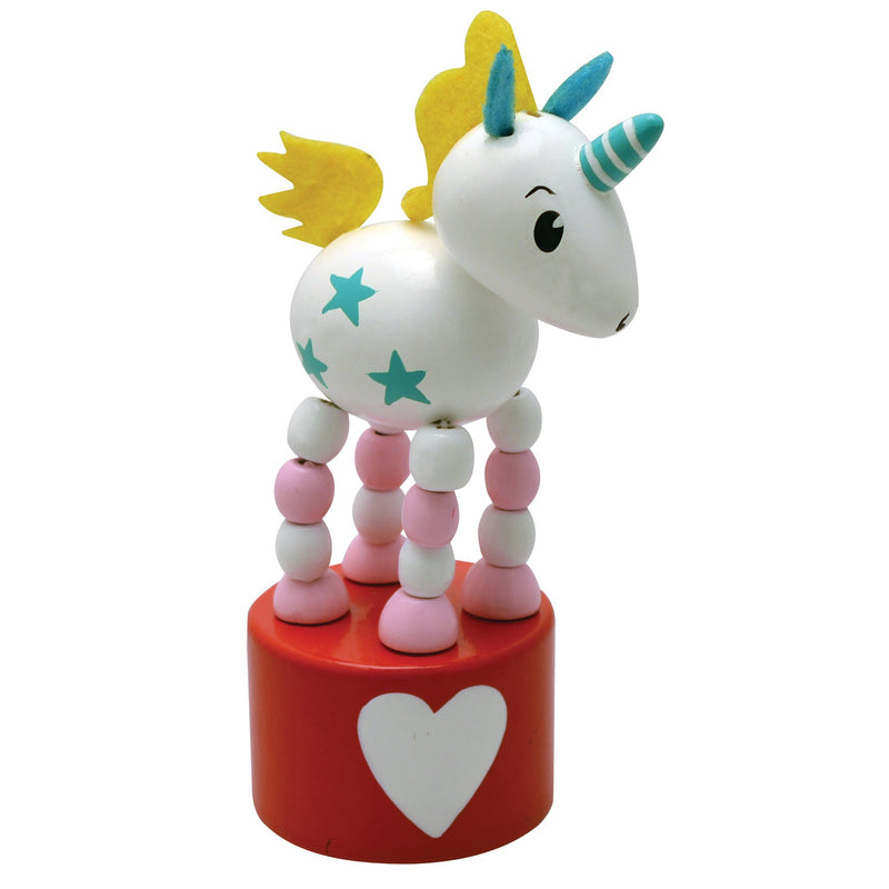 House of Marbles Wooden Push-Up Puppets Magic Unicorn
