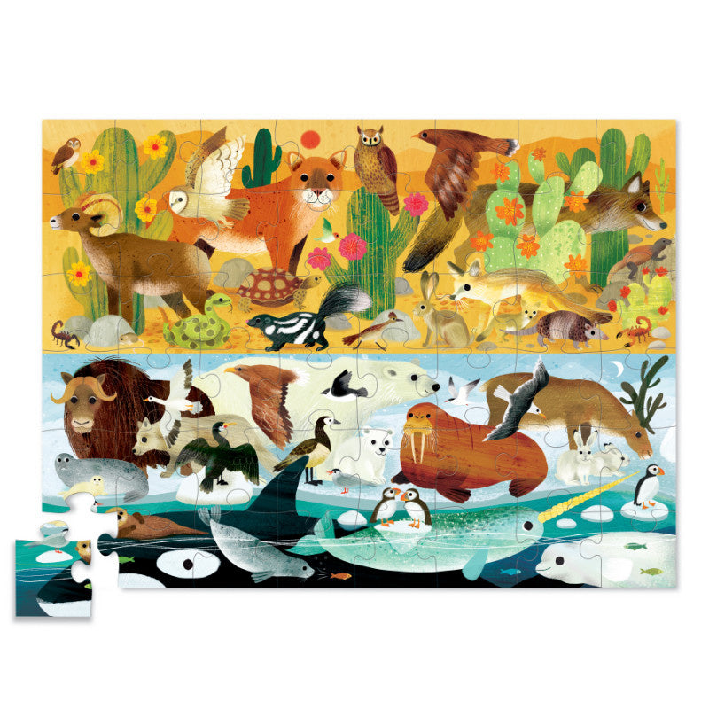 Crocodile Creek Opposites 48 Piece Puzzle - Hot and Cold