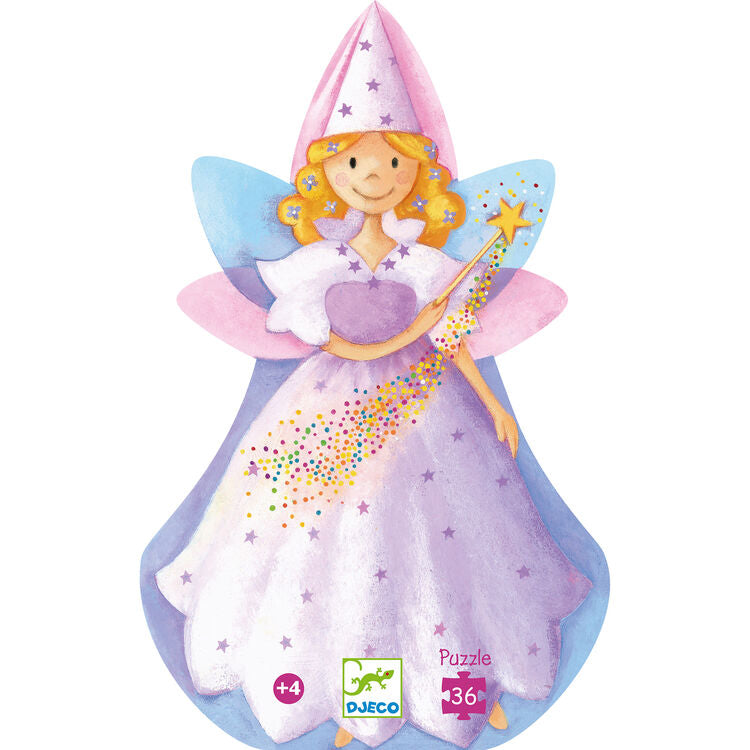 Djeco Silhouette Puzzle 36 Piece - The Fairy & Her Unicorn