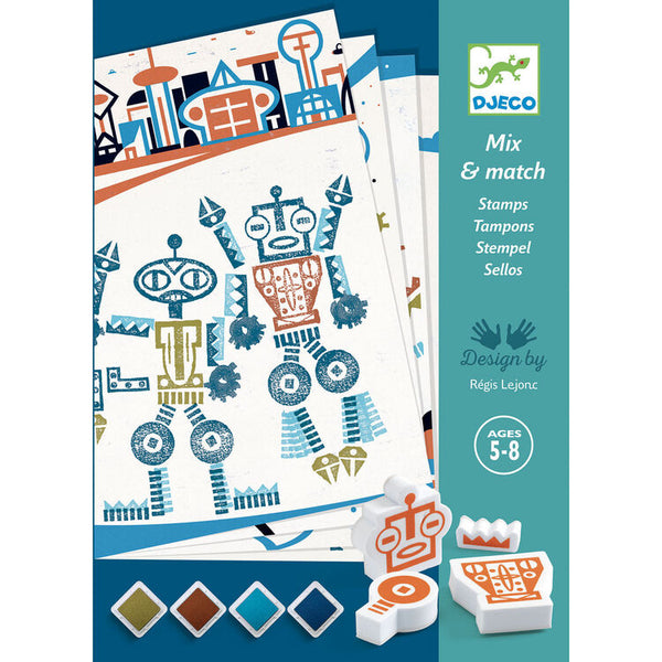 Djeco Mix N Match Stamp Set - Robots