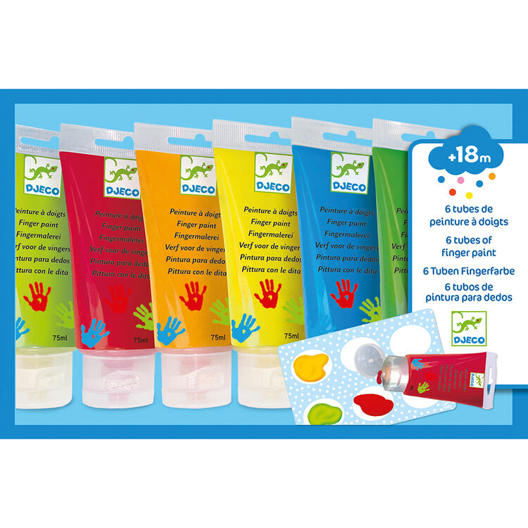 Djeco Kid-Safe Finger Paints - 6 Colours