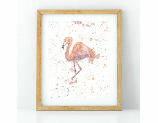 Flamingo watercolour art print (a4)