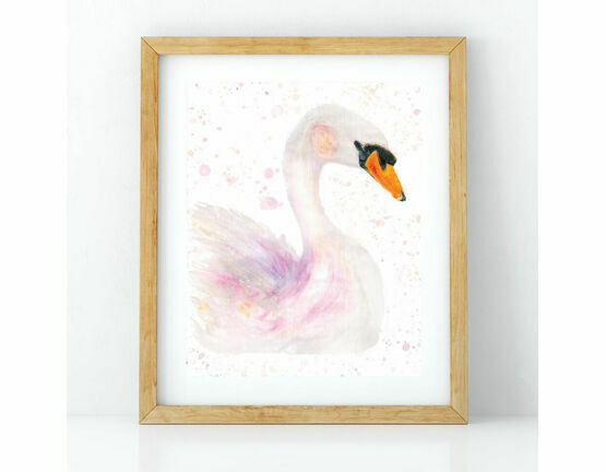 Swan watercolour art print (a4)