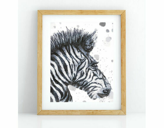 zebra watercolour art print (a4)