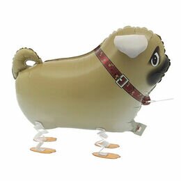 Walking Pet Pug Foil Balloon (22")
