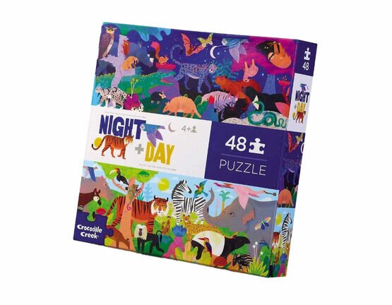 Crocodile Creek Above & Below 48 Piece Puzzle - Night & Day